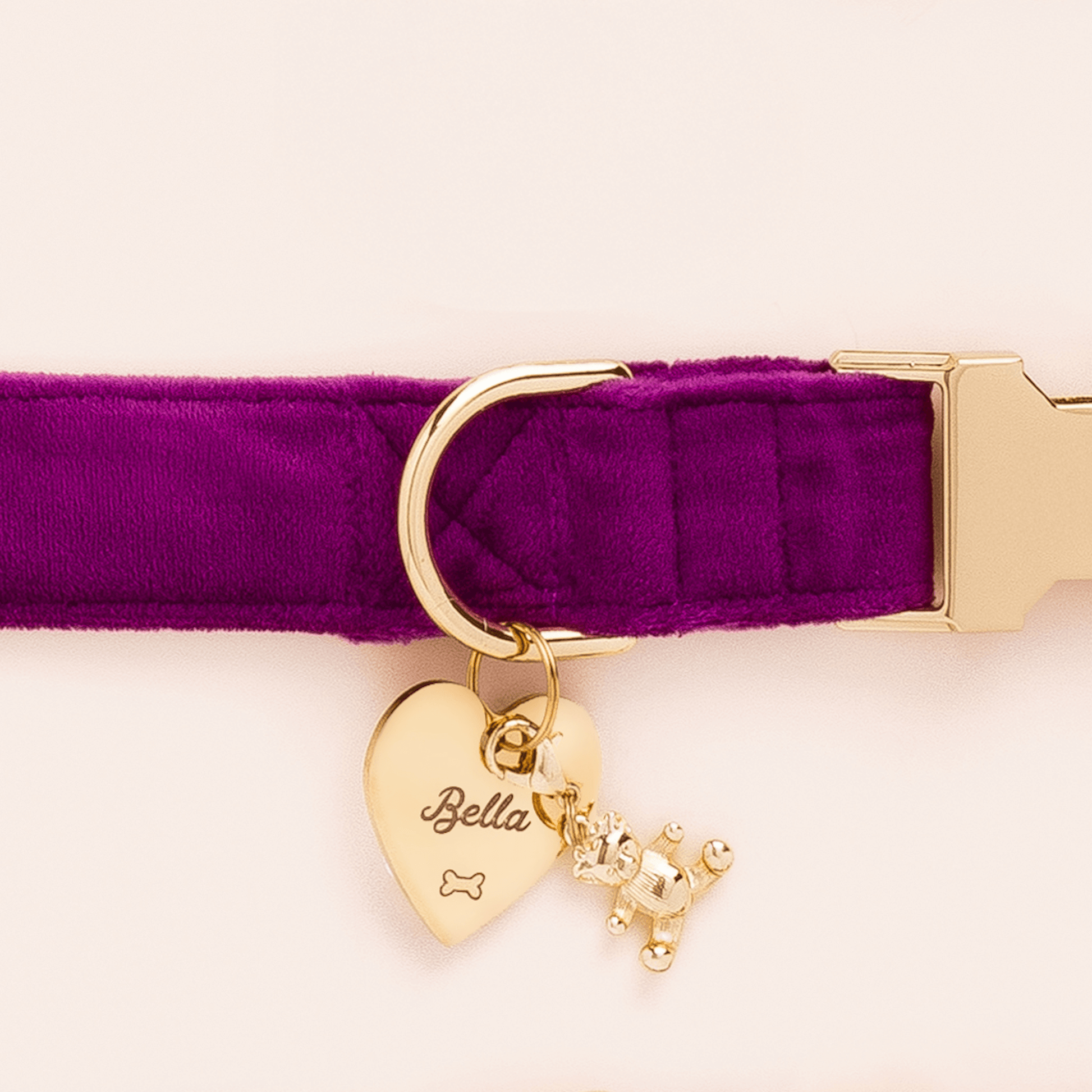 Gold Teddy Bear Collar Charm