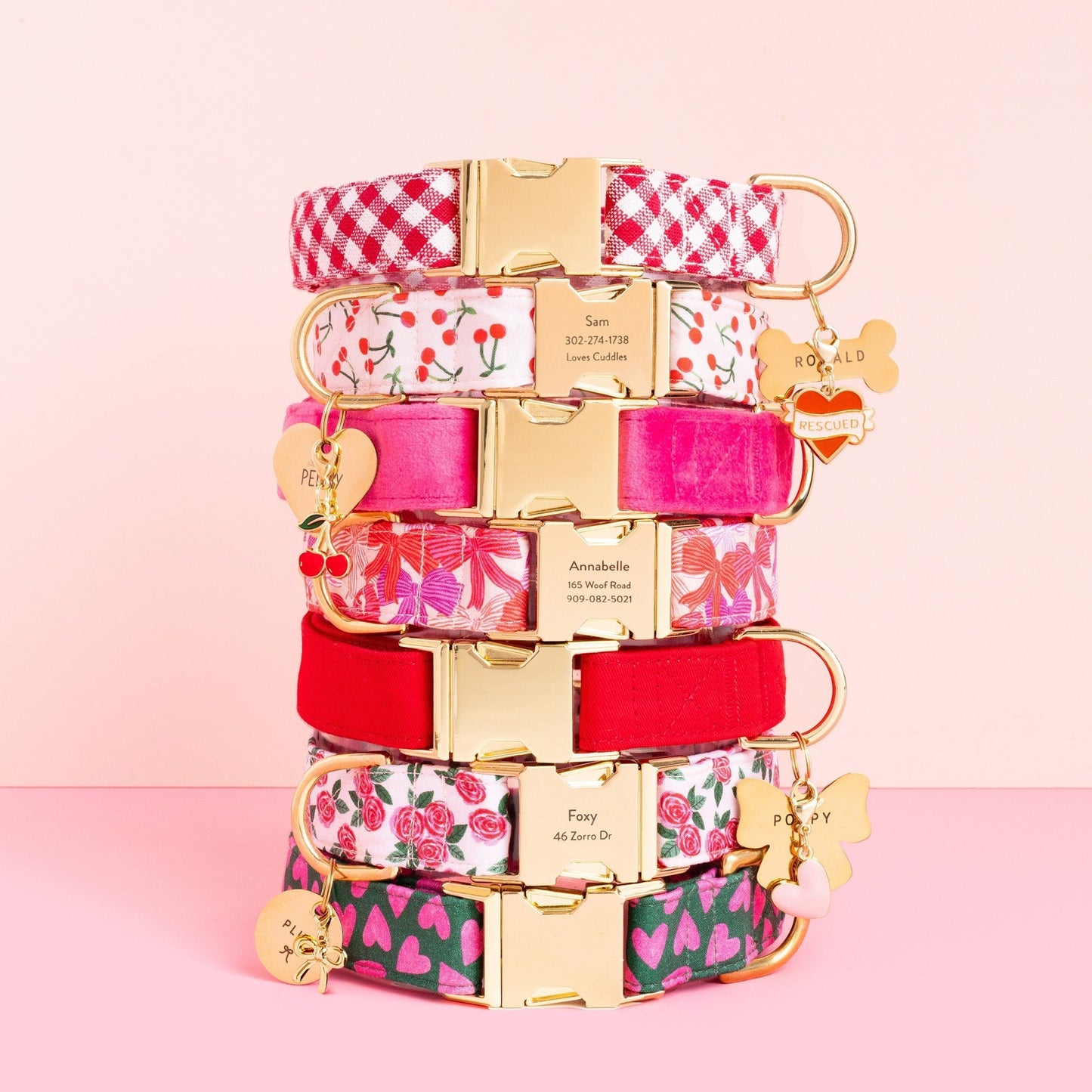 Gold Bow Collar Charm
