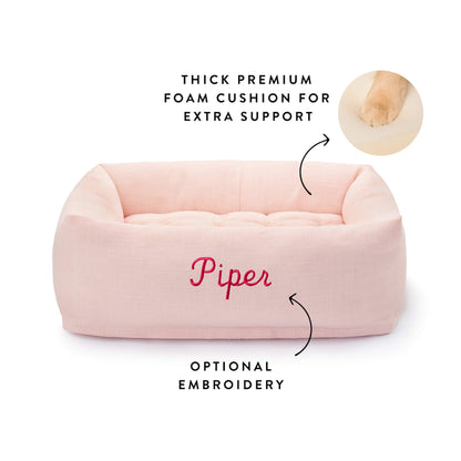 Blush Pink Bolster Dog Bed