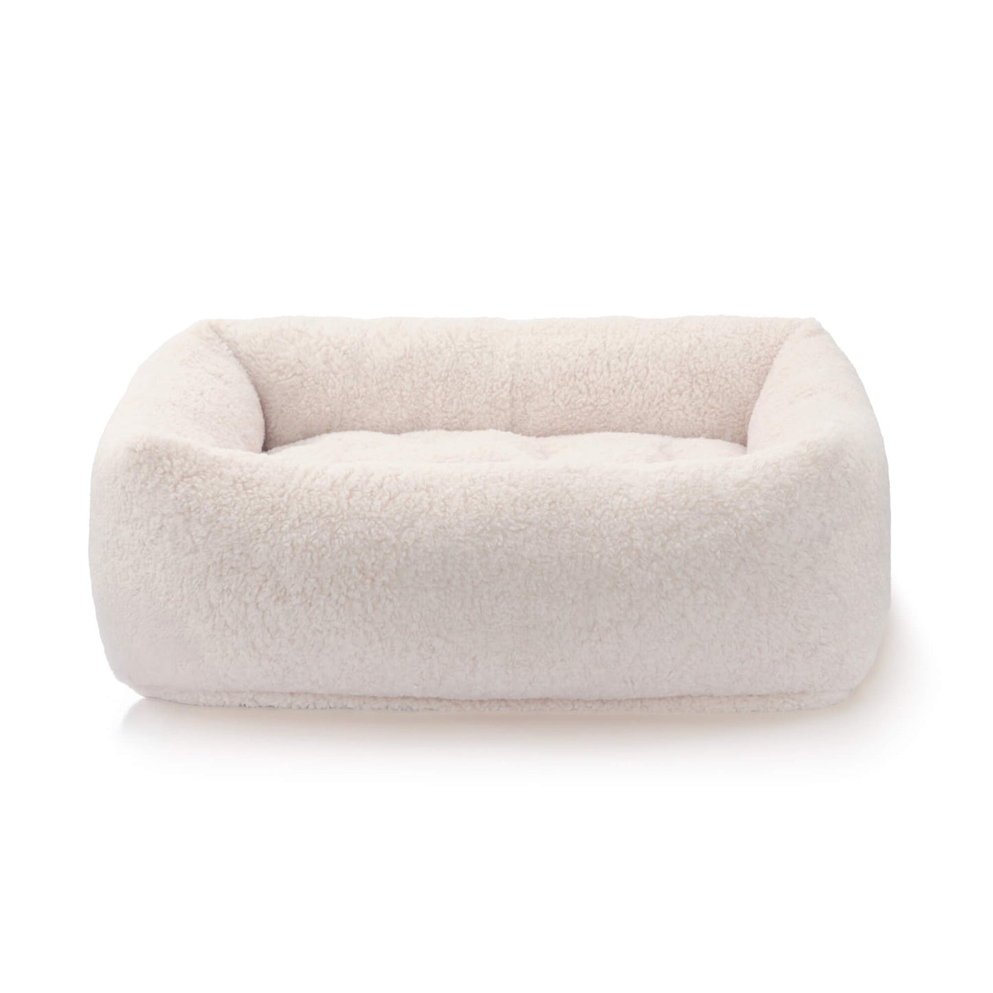 Ivory Recycled Sherpa Bolster Dog Bed