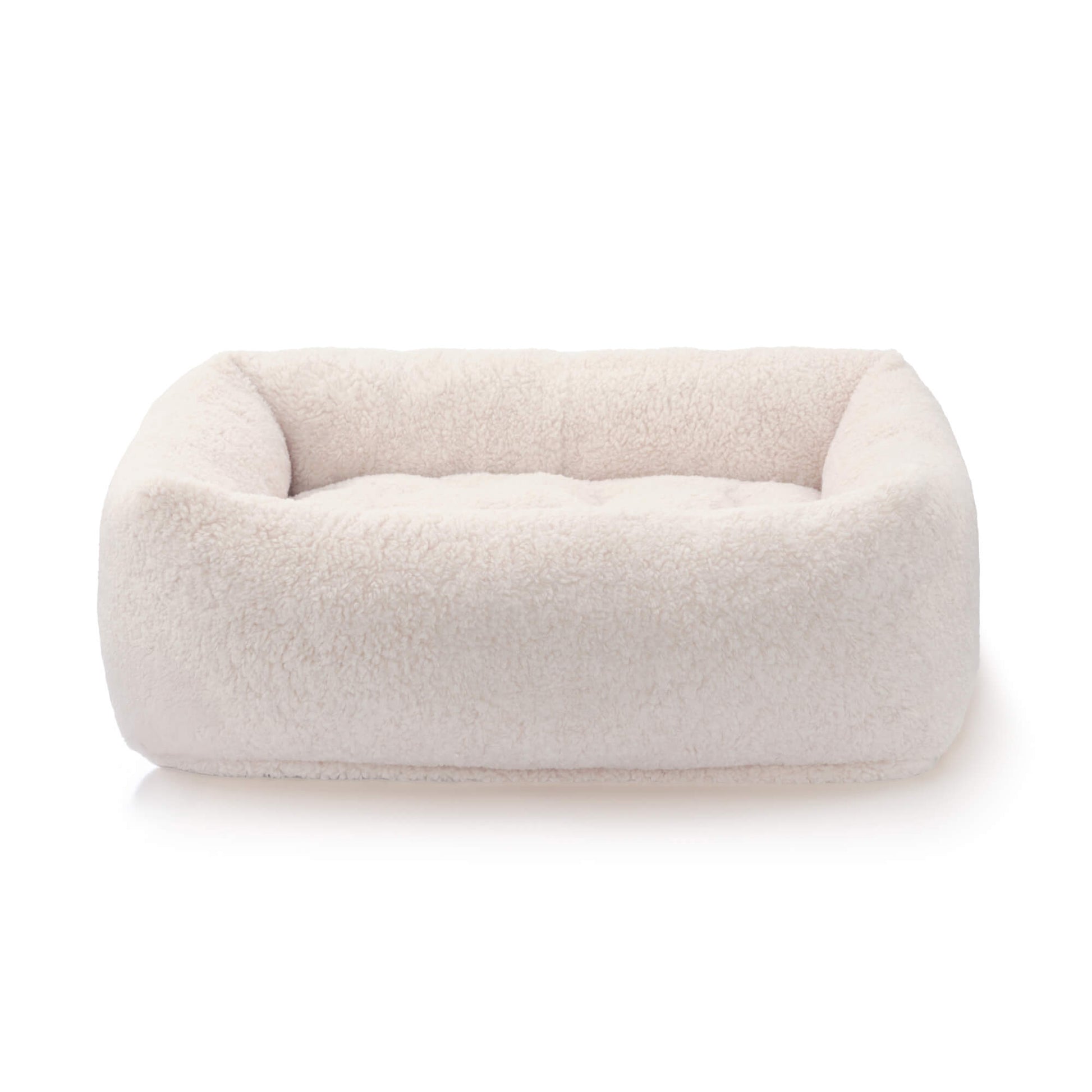 Ivory Recycled Sherpa Bolster Dog Bed