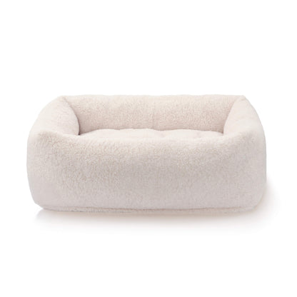 Ivory Recycled Sherpa Bolster Dog Bed