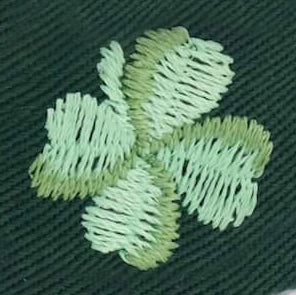 Clover Embroidered Lady Dog Bow