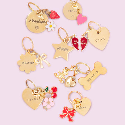 Gold Teddy Bear Collar Charm