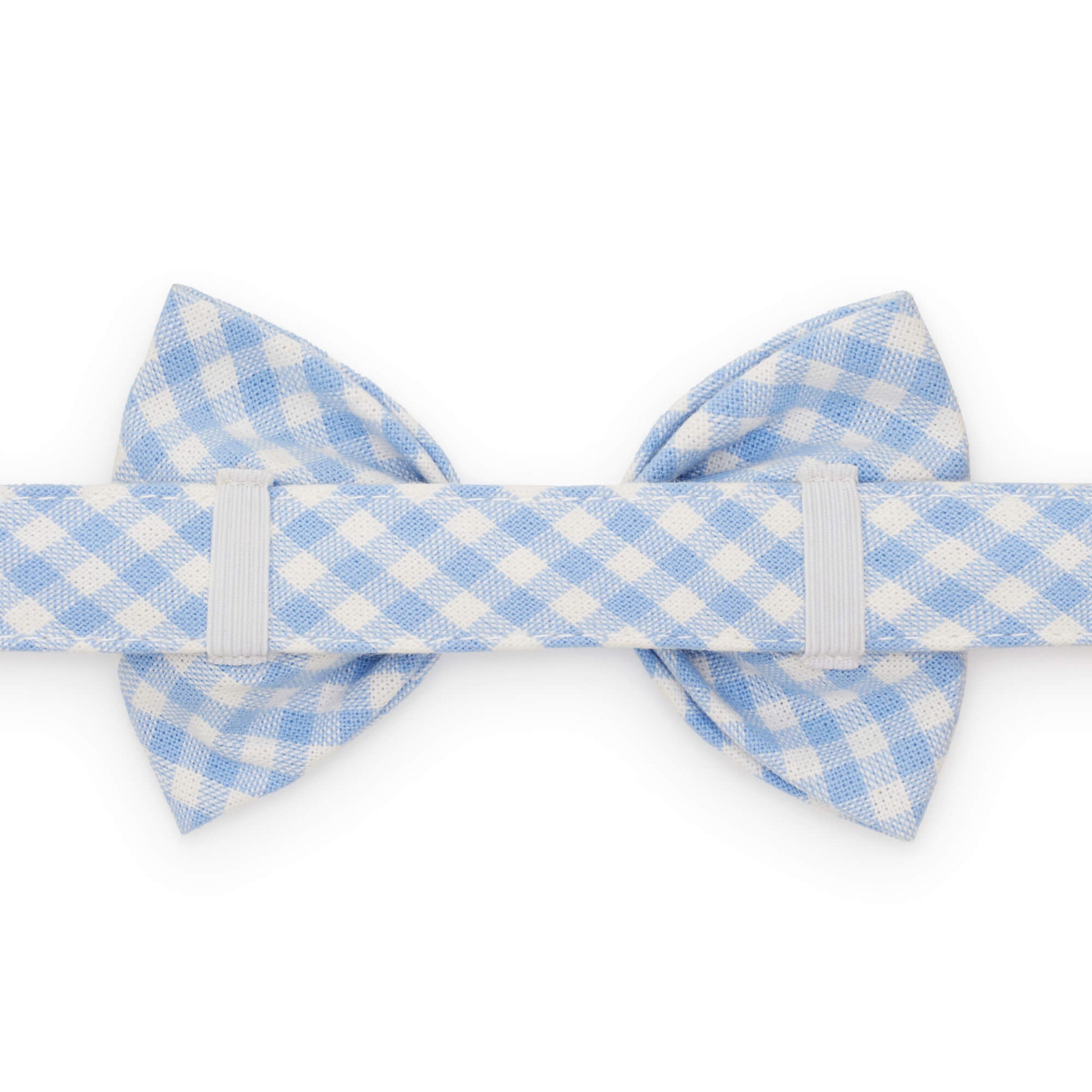 Sky Blue Gingham Bow Tie Collar