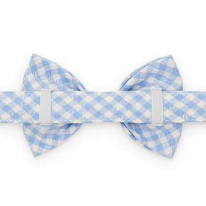 Sky Blue Gingham Bow Tie Collar