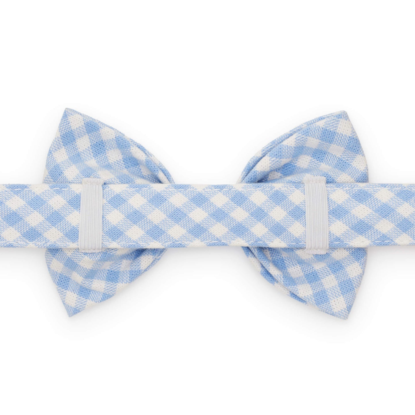 Sky Blue Gingham Dog Bow Tie