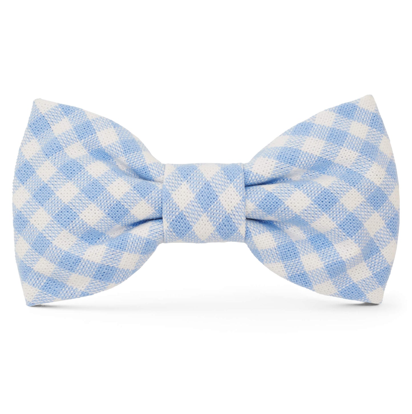 Sky Blue Gingham Dog Bow Tie