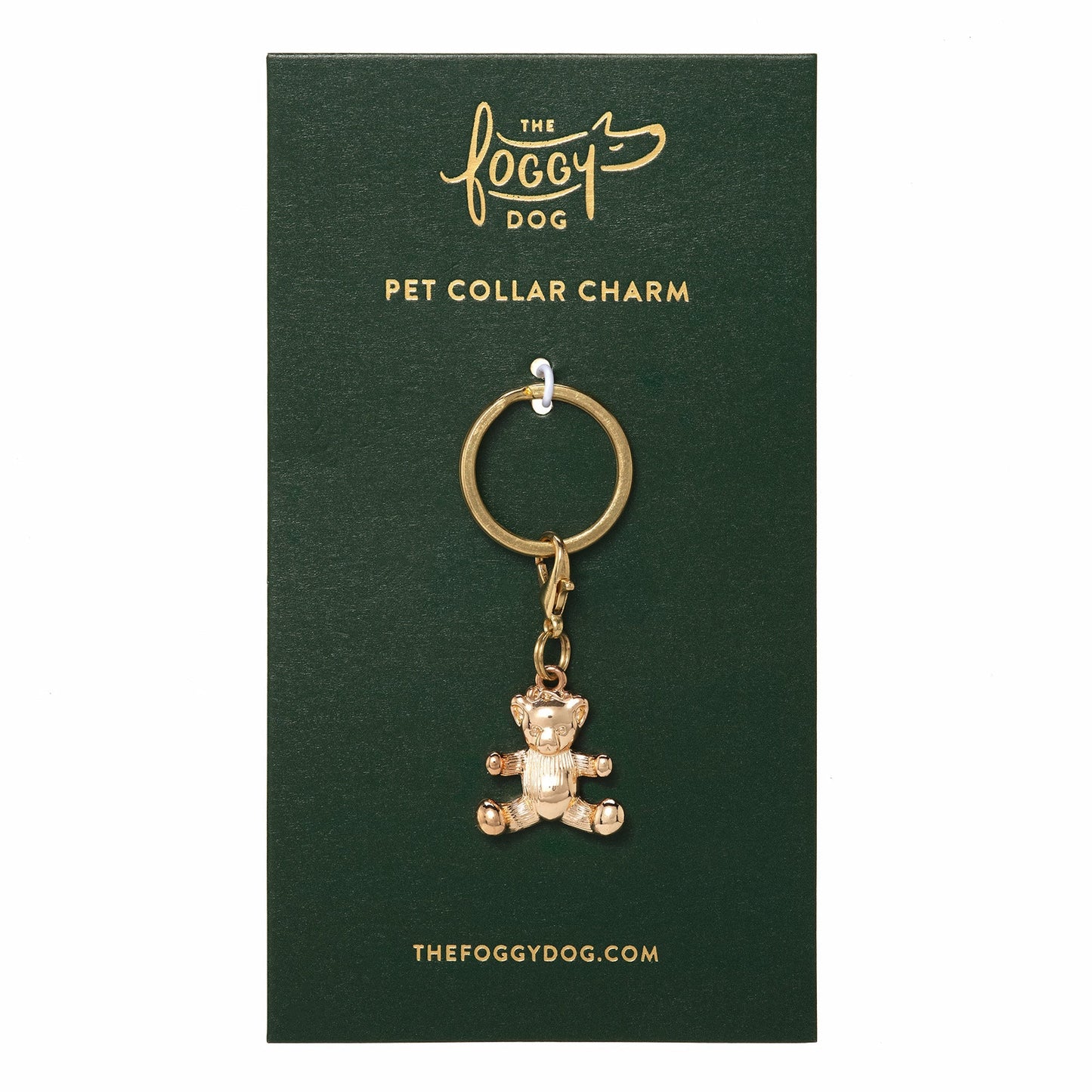 Gold Teddy Bear Collar Charm