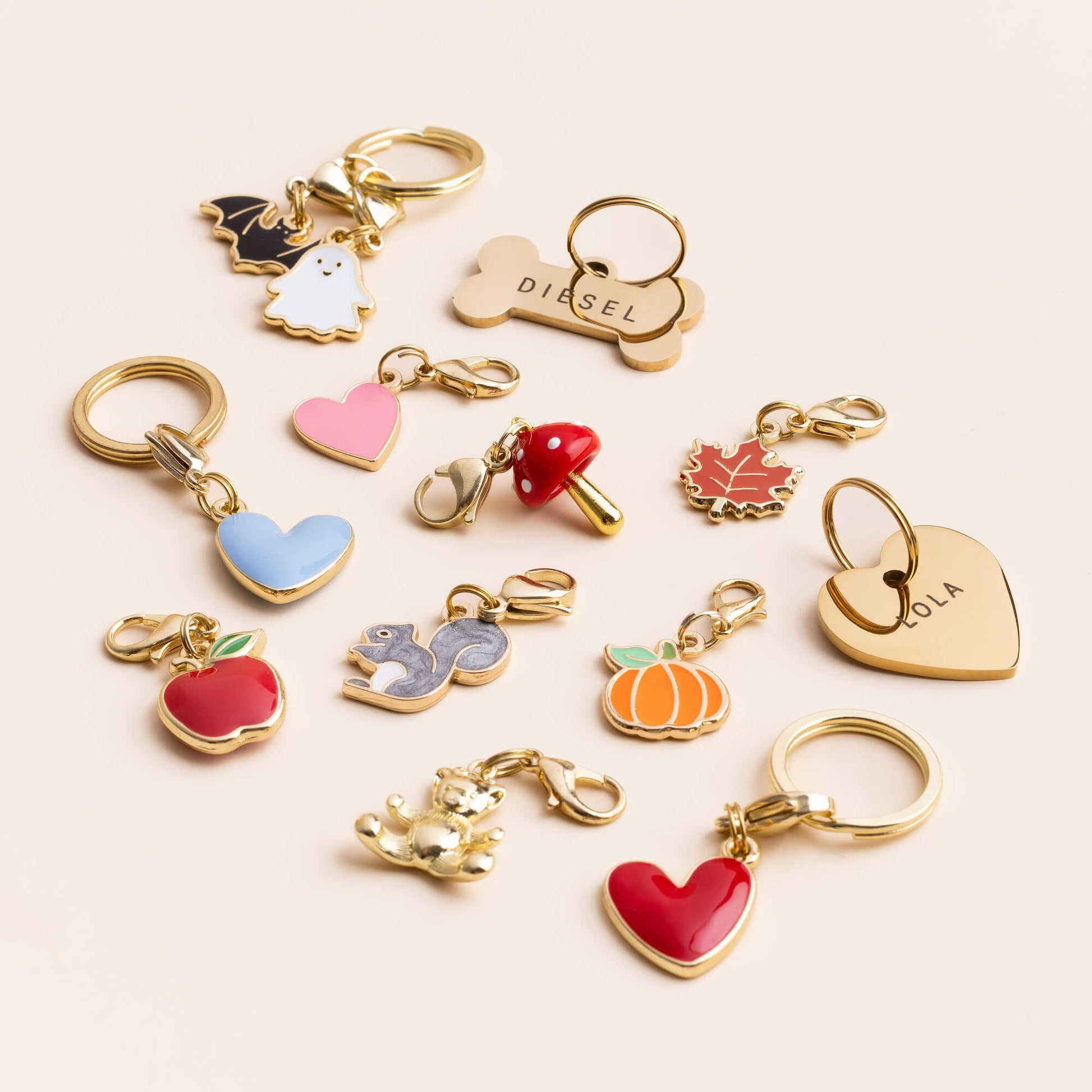 Gold Teddy Bear Collar Charm