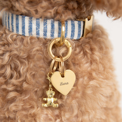 Gold Teddy Bear Collar Charm