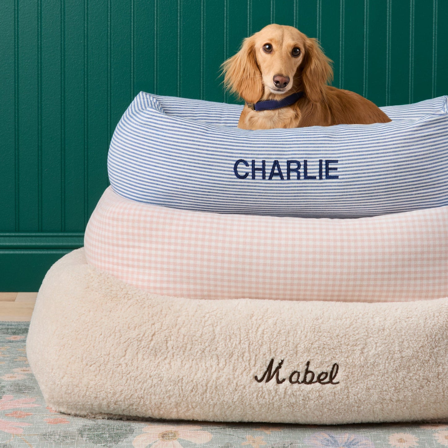 Ivory Recycled Sherpa Bolster Dog Bed