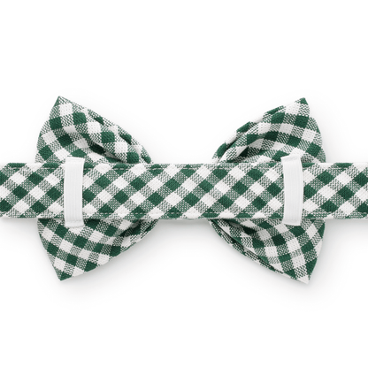 Evergreen Gingham Bow Tie Collar