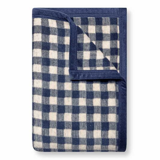 ChappyWrap Navy Gingham Dog Blanket