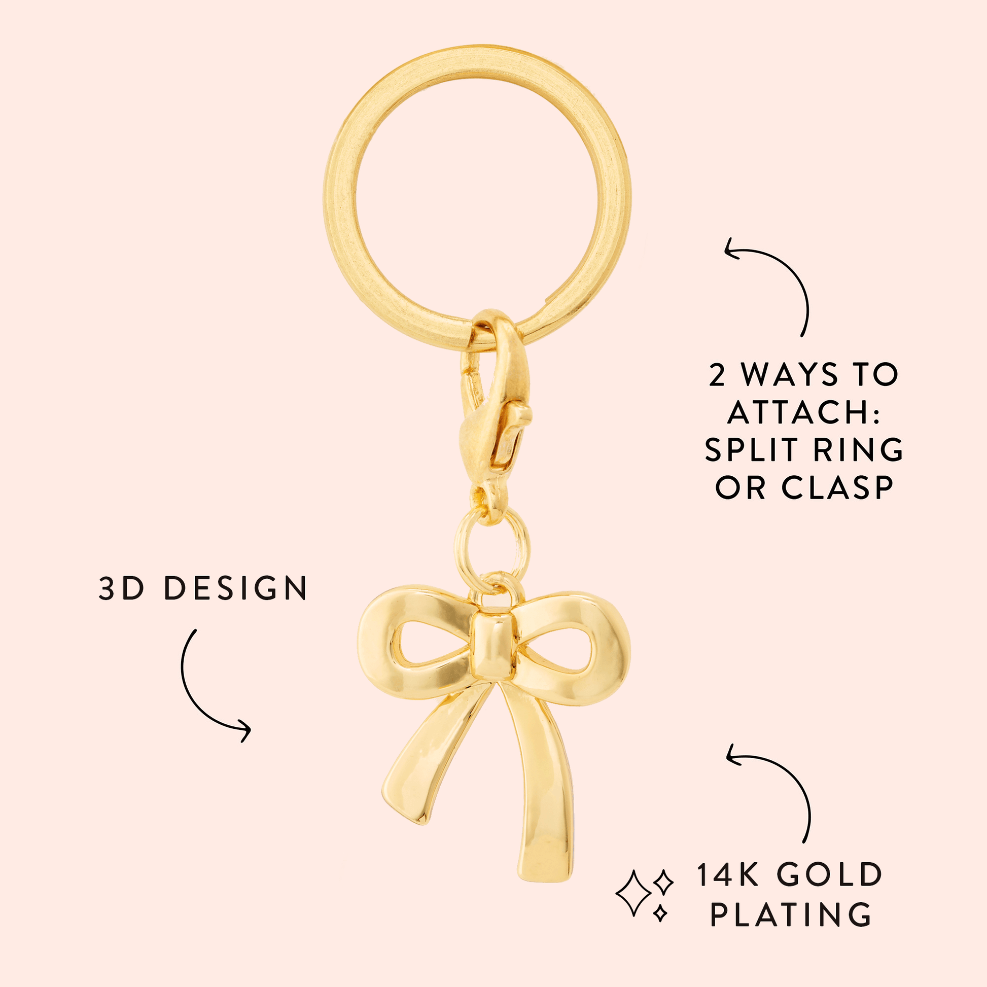 Gold Bow Collar Charm