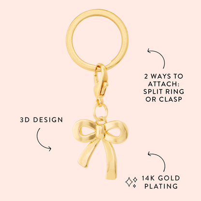 Gold Bow Collar Charm