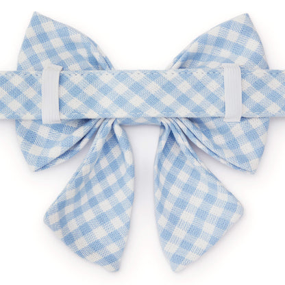 Sky Blue Gingham Lady Dog Bow