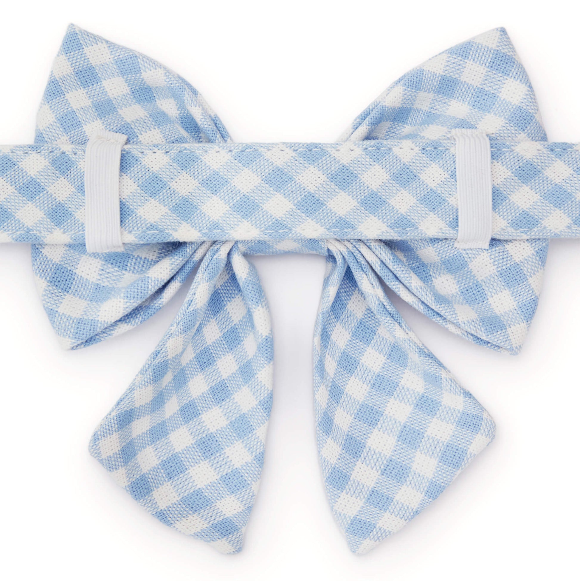 Sky Blue Gingham Lady Bow Collar