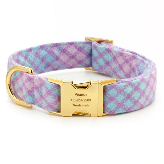 Sorbet Plaid Flannel Dog Collar