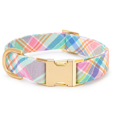 Blooming Plaid Dog Collar