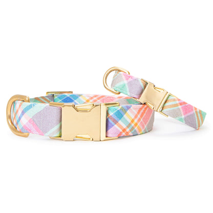 Blooming Plaid Dog Collar