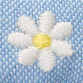 Daisy Embroidered Lady Dog Bow