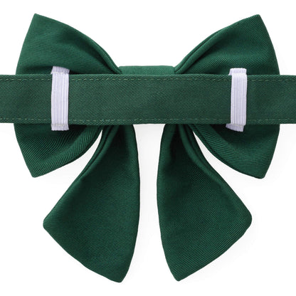 Clover Embroidered Lady Dog Bow