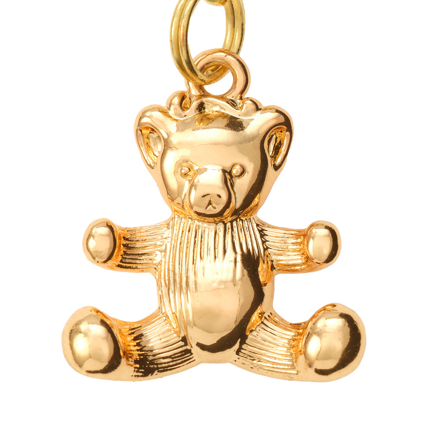 Gold Teddy Bear Collar Charm