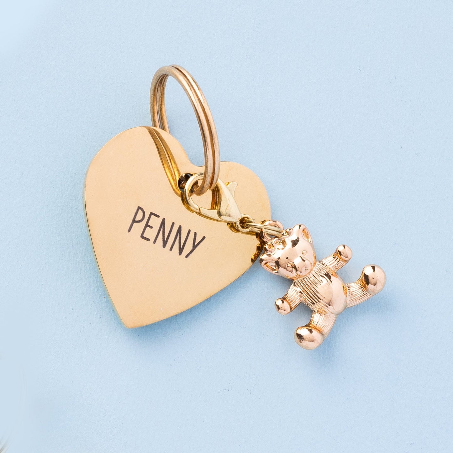 Gold Teddy Bear Collar Charm