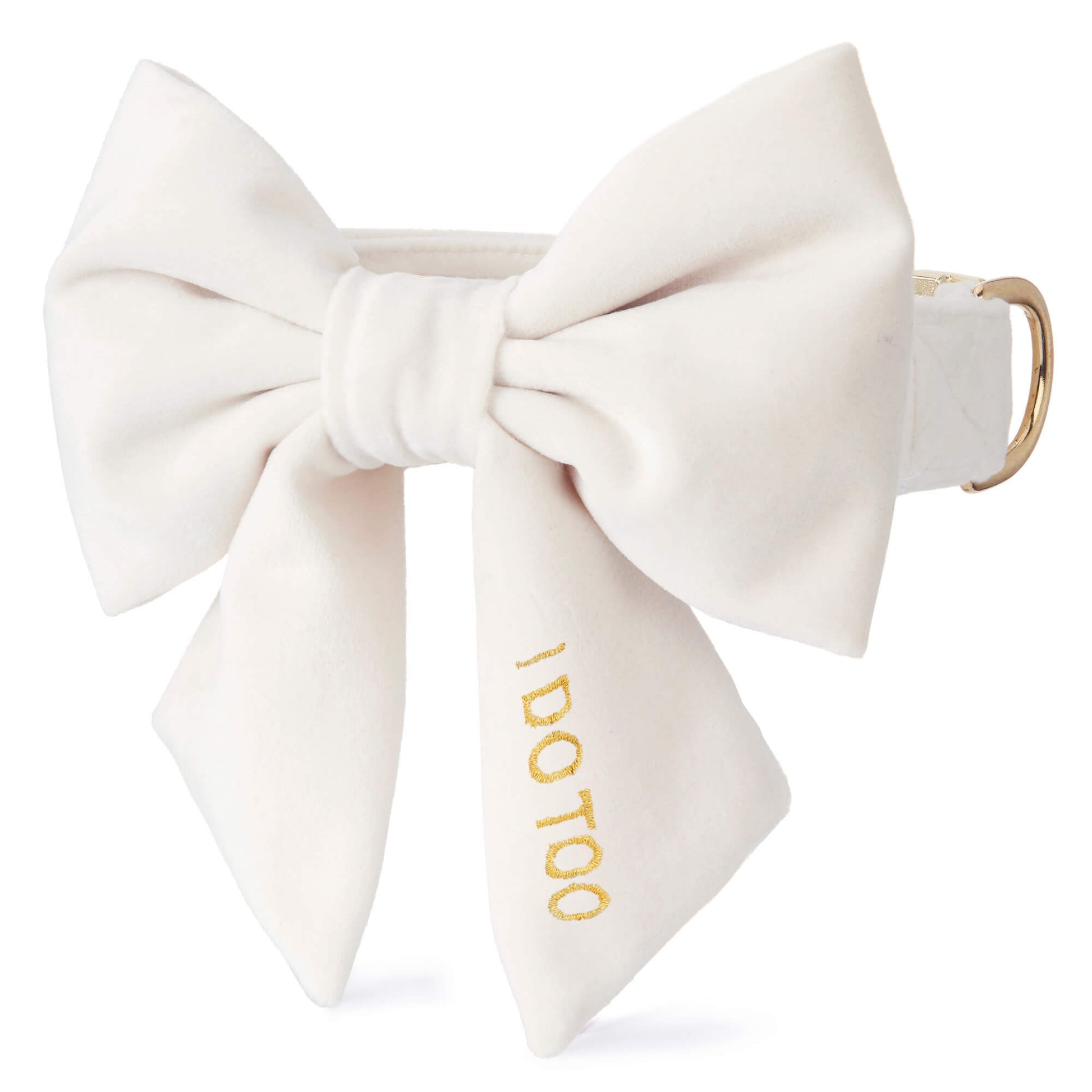 Ivory Velvet Lady Bow Collar